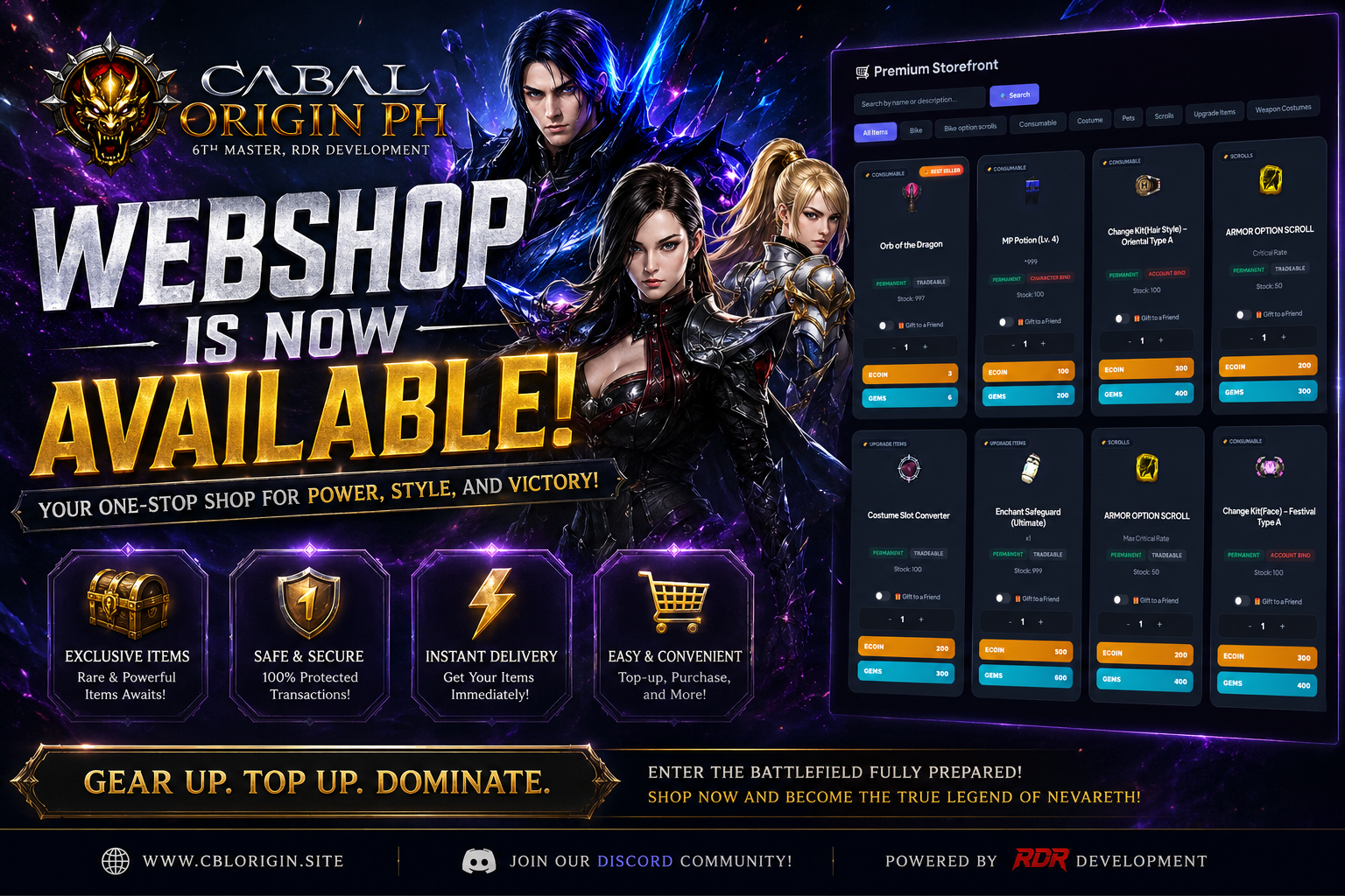 Webshop is now Available!
